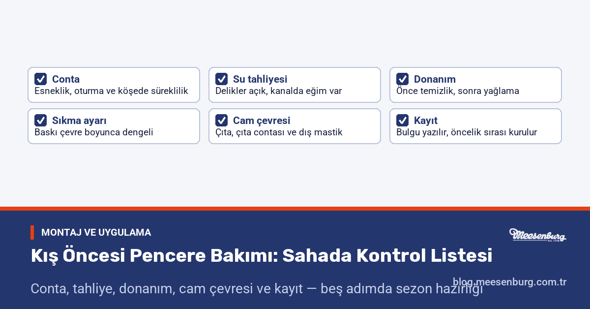 Kış Öncesi Pencere Bakımı: Sahada Kontrol Listesi