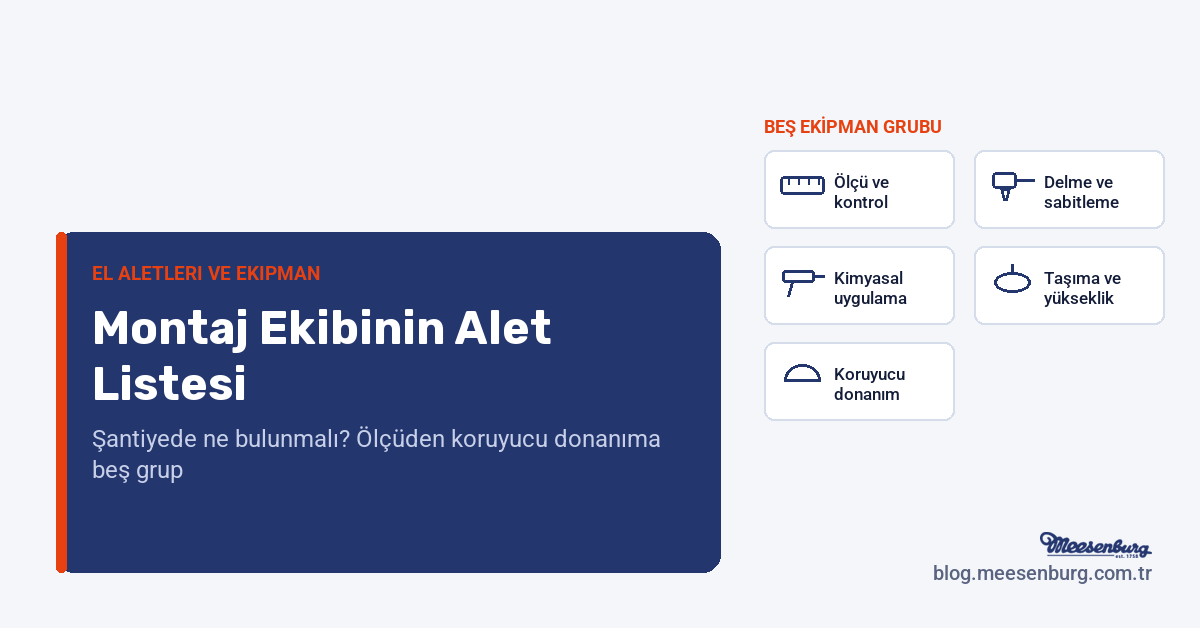 Montaj Ekibinin Alet Listesi: Şantiyede Ne Bulunmalı?