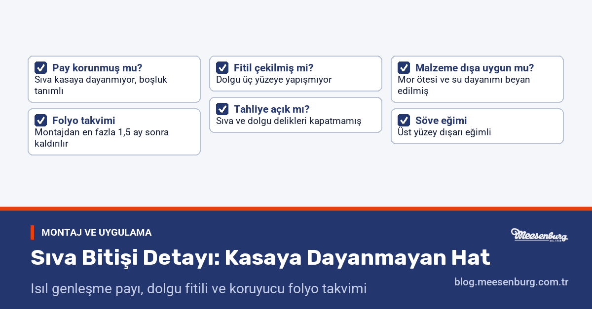Sıva Bitişi Detayı: Kasaya Dayanmayan Hat