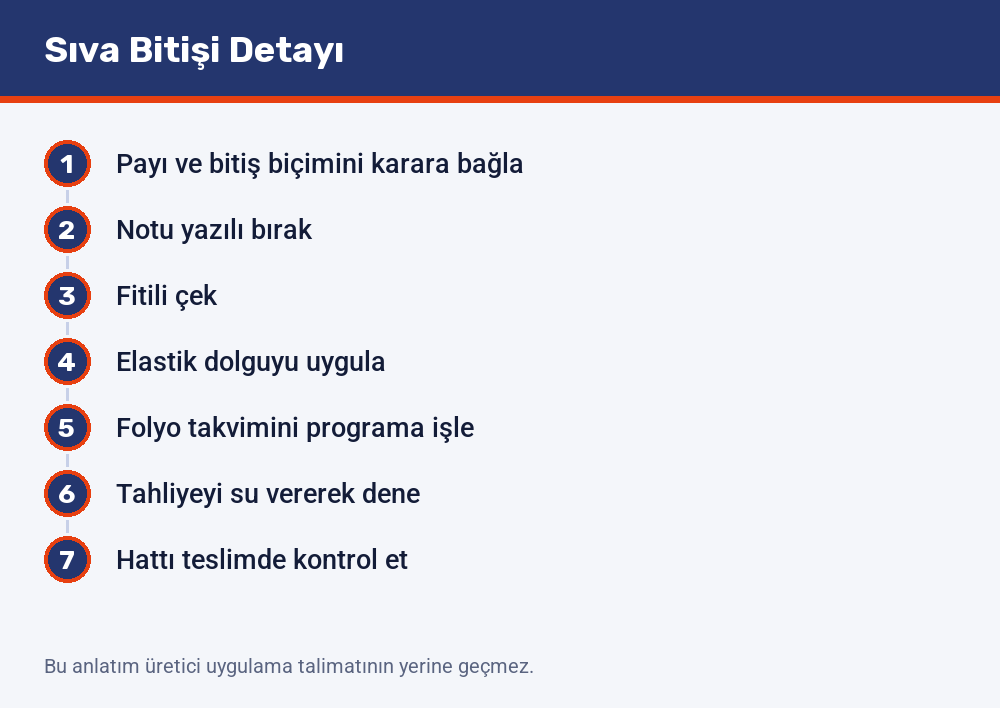 Sıva bitişi detayının yedi adımı: payın karara bağlanmasından hattın teslimde kontrolüne kadar sıra